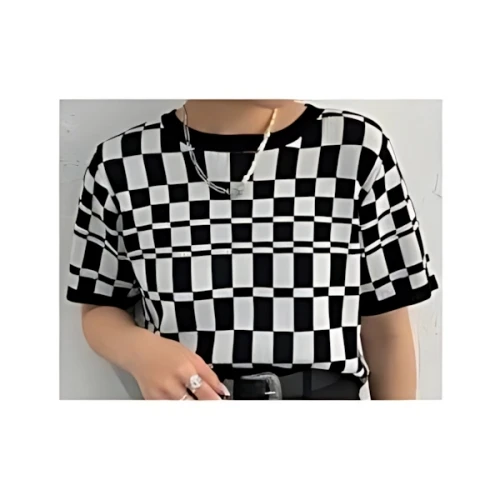 apres jour mignon チェッカーショート丈ニット