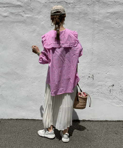 mite Shiny pleats sk