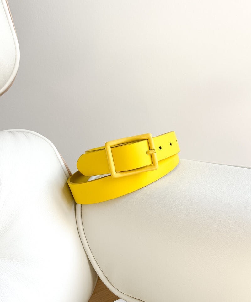 KAIKO BOUNCY LEATHER BELT "YELLOW"