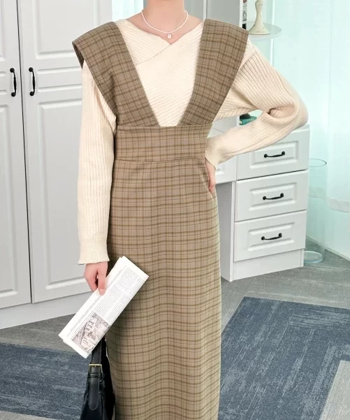ABITOKYO バックスリットロングジャンパースカート