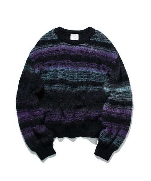 MUKAI MOHAIR BORDER KNIT/モヘアボーダーニット