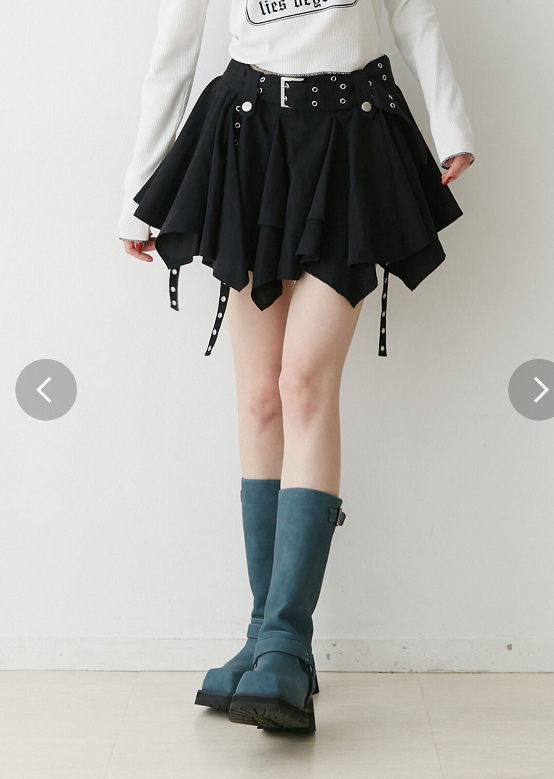 jouetie アシメヘムベルテッドミニスカート