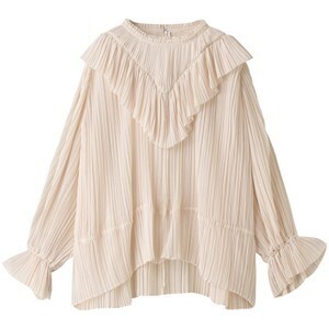 LANVIN en Bleu プリーツシフォンブラウス