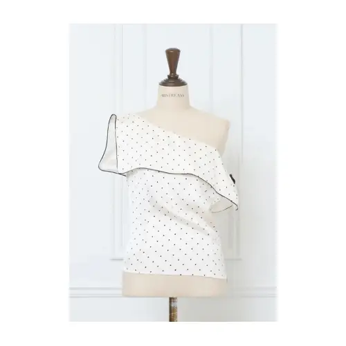 MISTREASS Dot off shoulder blouse