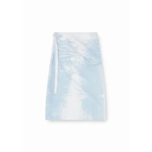 DIESEL Midi skirt in coloured satin denim