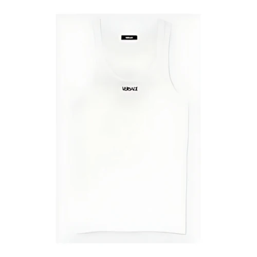 VERSACE ロゴ リブニット タンク トップ