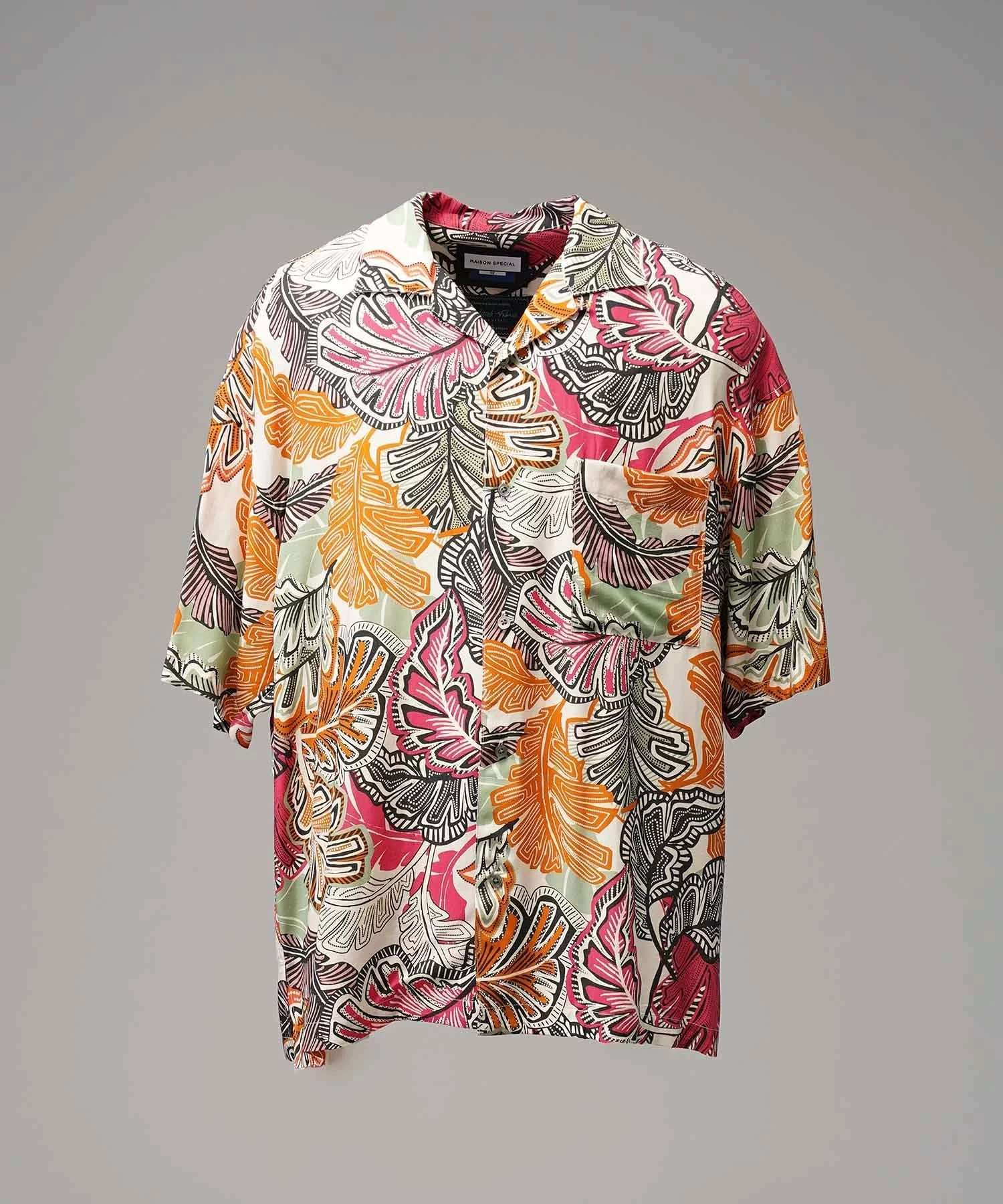 MAISON SPECIAL Prime-Over Open Collar Short Sleeve Shirt