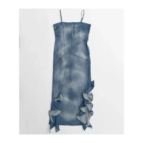 MAISON SPECIAL Frill Denim Dress