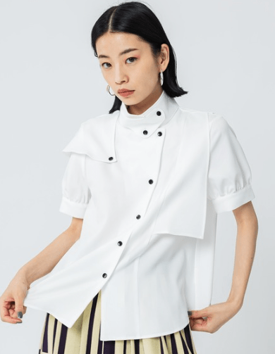 UNITED TOKYO スタンドストラップブラウス