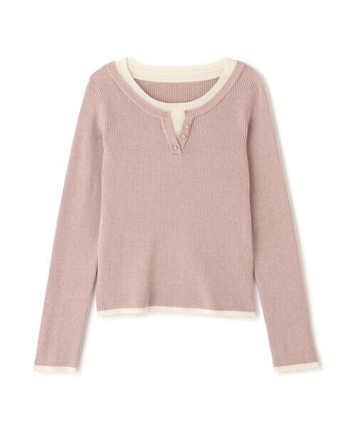 PROPORTION BODY DRESSING レイヤード風ヘンリーネックニット