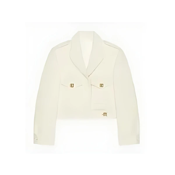 GIVENCHY ツイード クロップドジャケット 4Gディテール