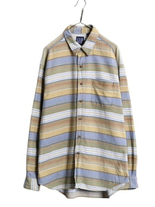 GAP 90s OLD GAP ボーダー ヘビー フランネル シャツ
