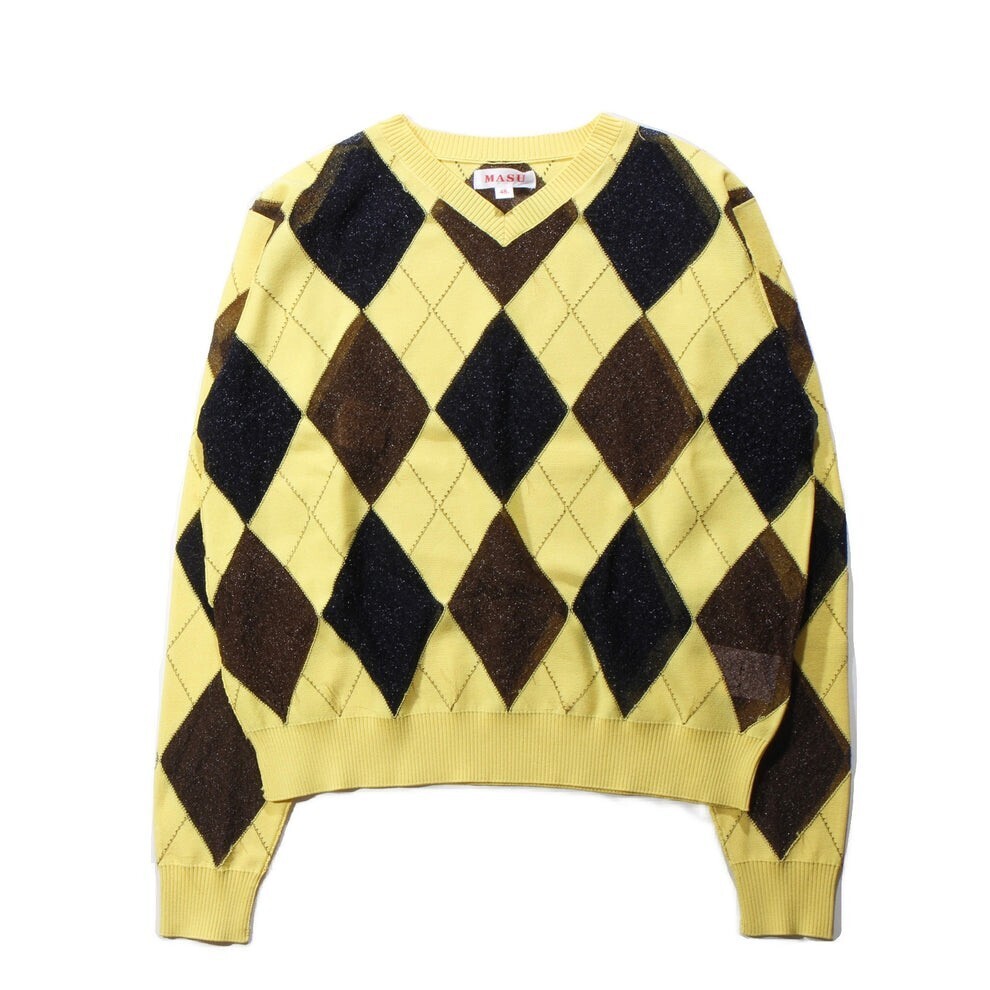 MASU Reversed Argyle Sweater