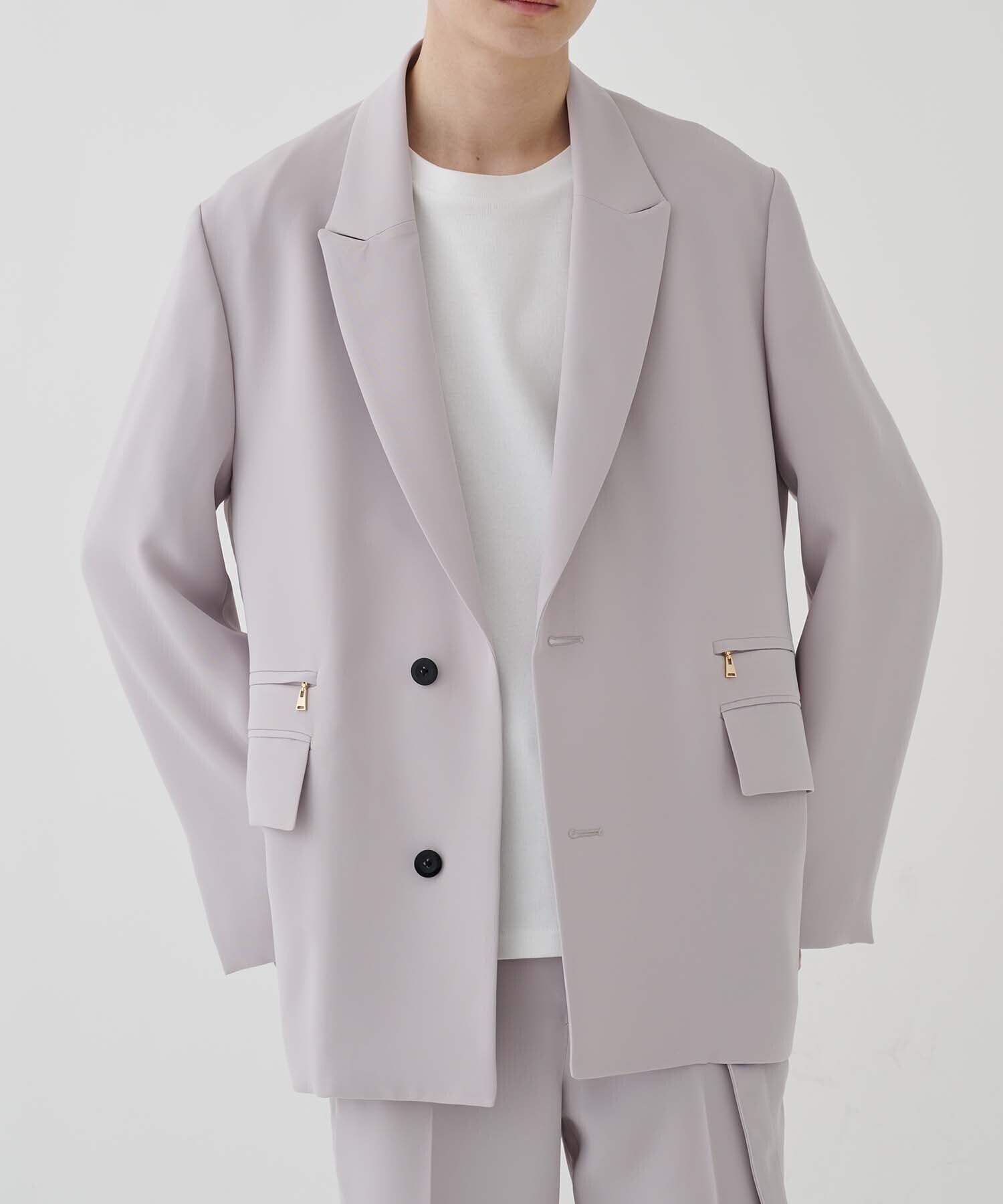 CULLNI Double Satin Zip Pocket Tailored Jacket