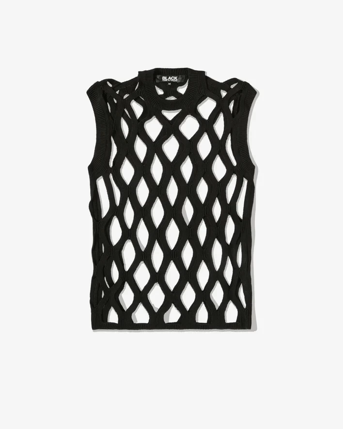 Black Comme Des Garçons Mesh Vest Black