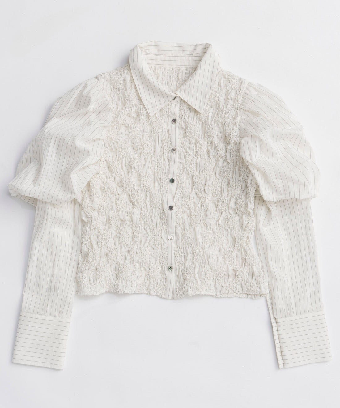 MAISON SPECIAL Puff Sleeves Shirring Shirt