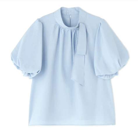 NATURAL BEAUTY BASIC リネンライクサイドタイブラウス