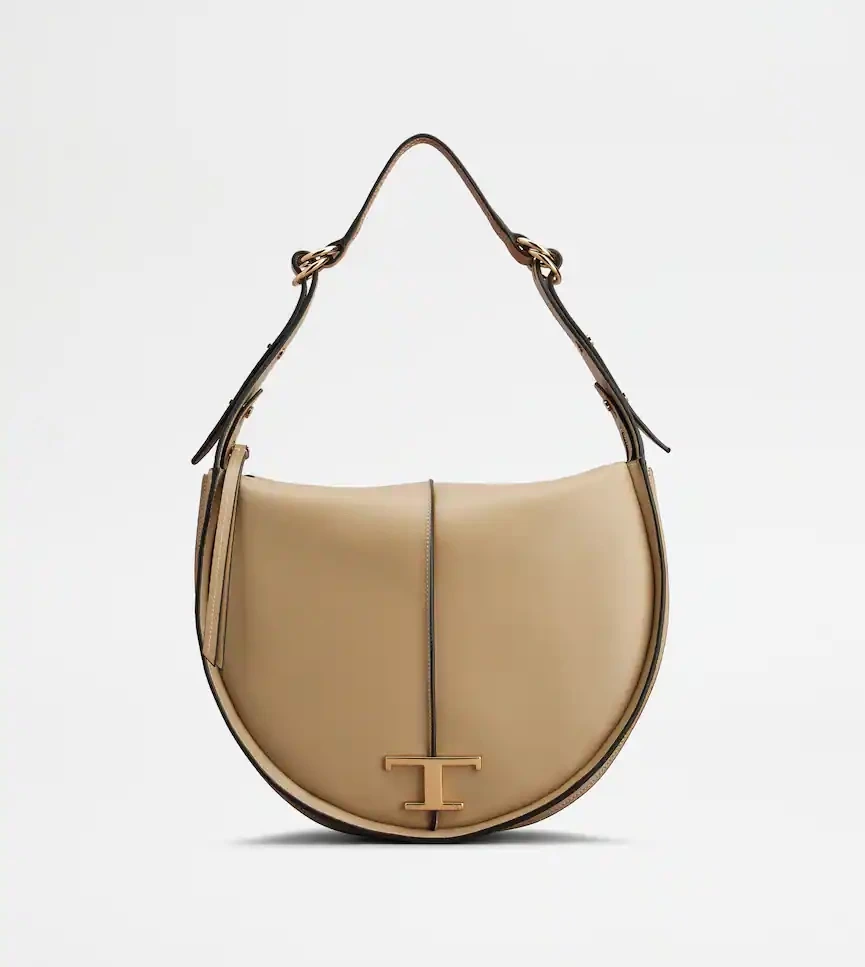 TOD'S T タイムレス レザー ホーボー バッグ ミディアム