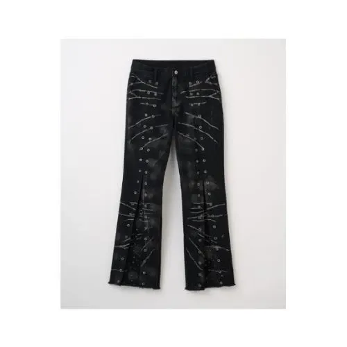 GRANCY Crazy Design Skinny Flare Denim Pants