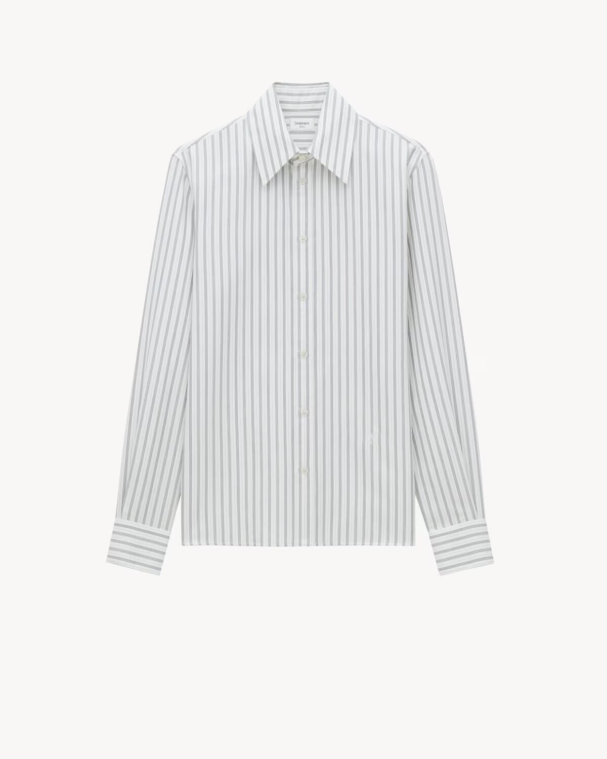 SAINT LAURENT CASSANDRE シャツ（ストライプコットンポプリン）