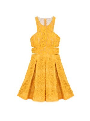 THREE FLOOR FLORAL WAVES DRESS