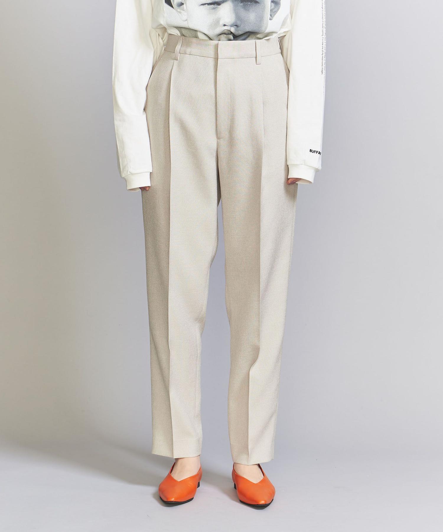 BEAUTY&YOUTH UNITED ARROWS リネンライク タックテーパードパンツ -ウォッシャブル-