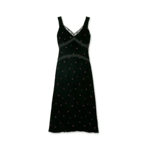 FETICO ROSE EMBROIDERED VELVET DRESS