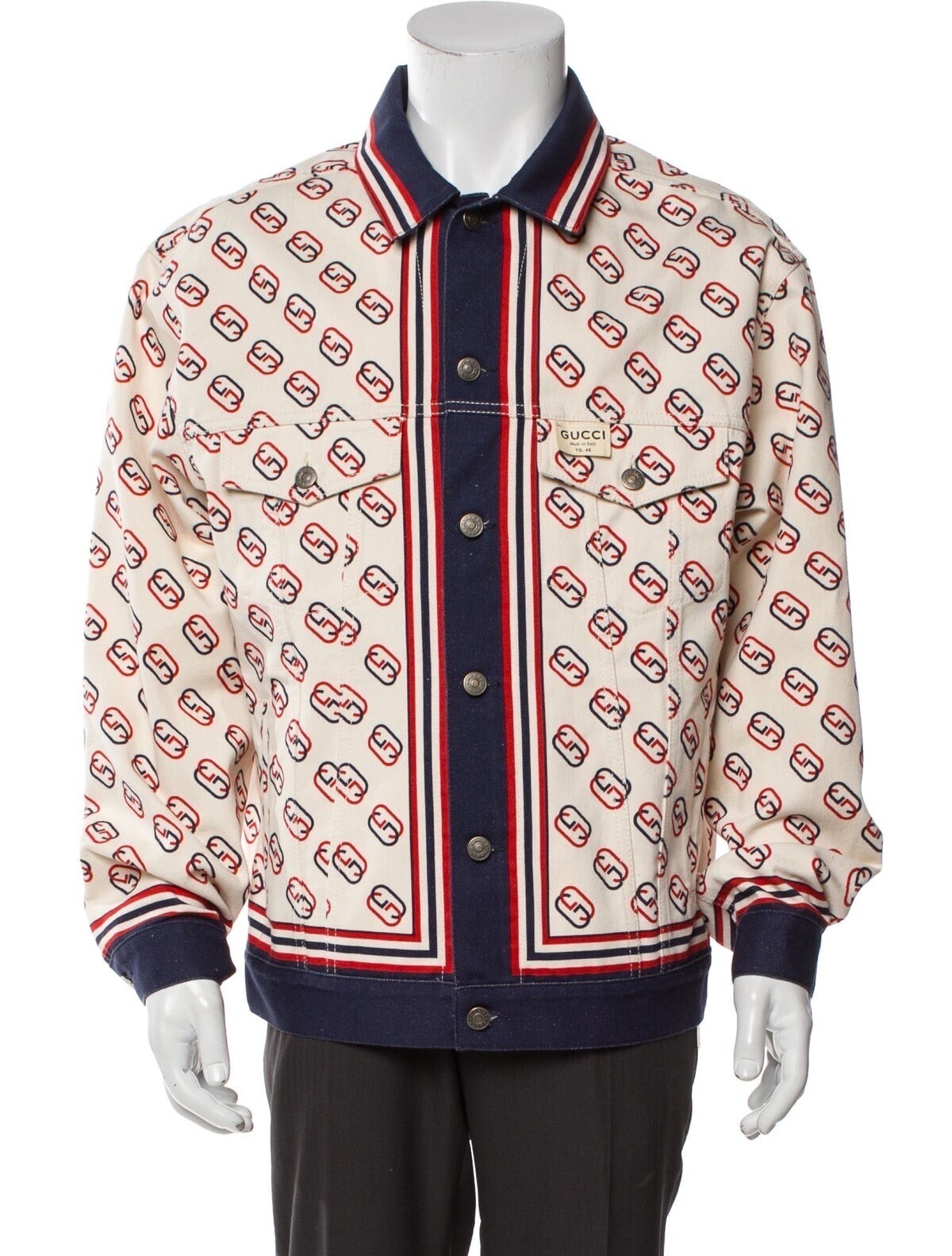 GUCCI 2019 Sylvie Web Accent Trucker Jacket
