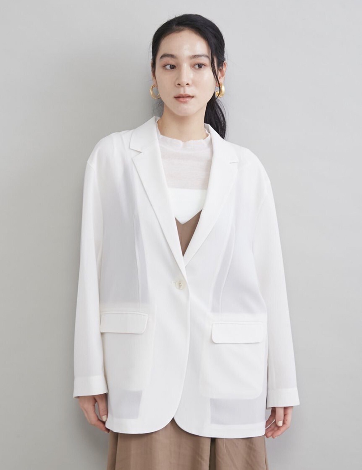 Mila Owen シアーテーラードジャケット