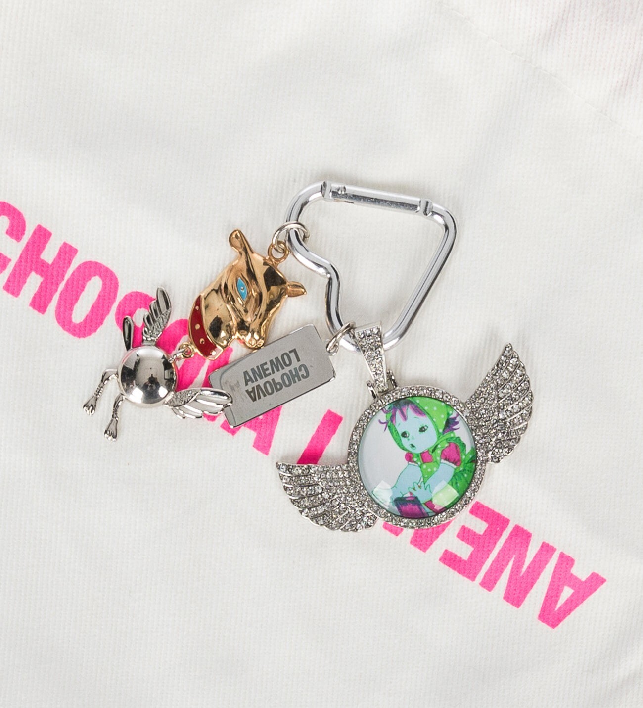 CHOPOVA LOWENA FLYING BABY KEYCHAIN MULTI