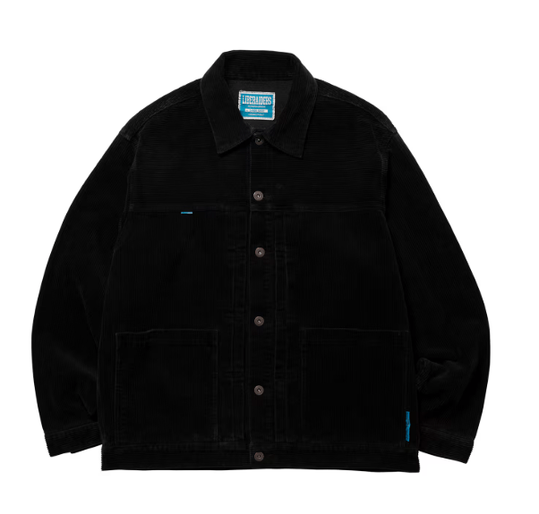 LIBERAIDERS GARMENT DYED CORDUROY JACKET BLACK