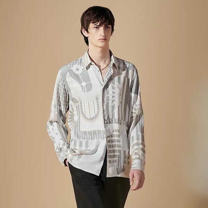 HERMES "Cheval Equinoxe" sporty fit shirt