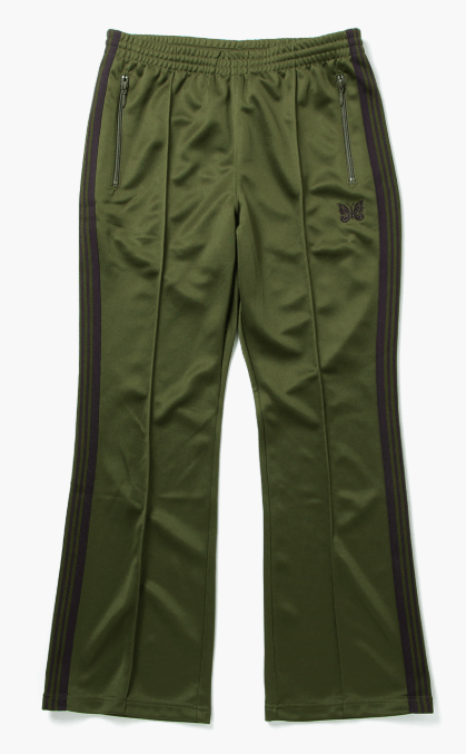 Needles Boot-Cut Track Pant - Poly Smooth - Olive