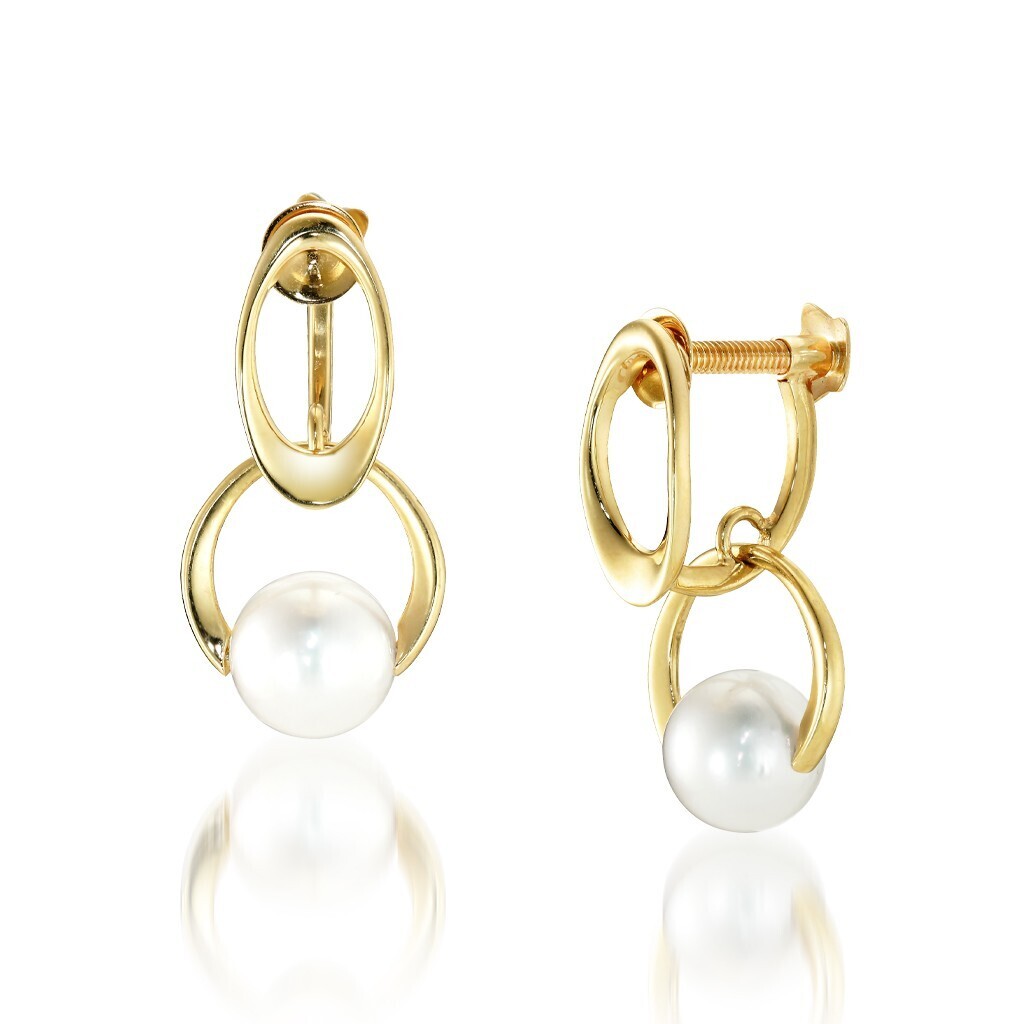 STAR JEWELRY K10 イヤリング PEARL LINKS