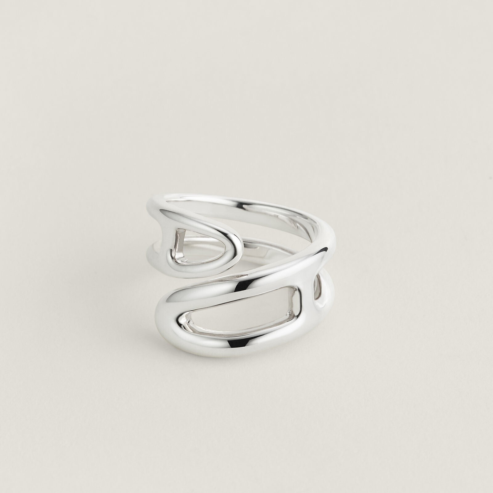 HERMES Chaine d'ancre Punk ring, small model