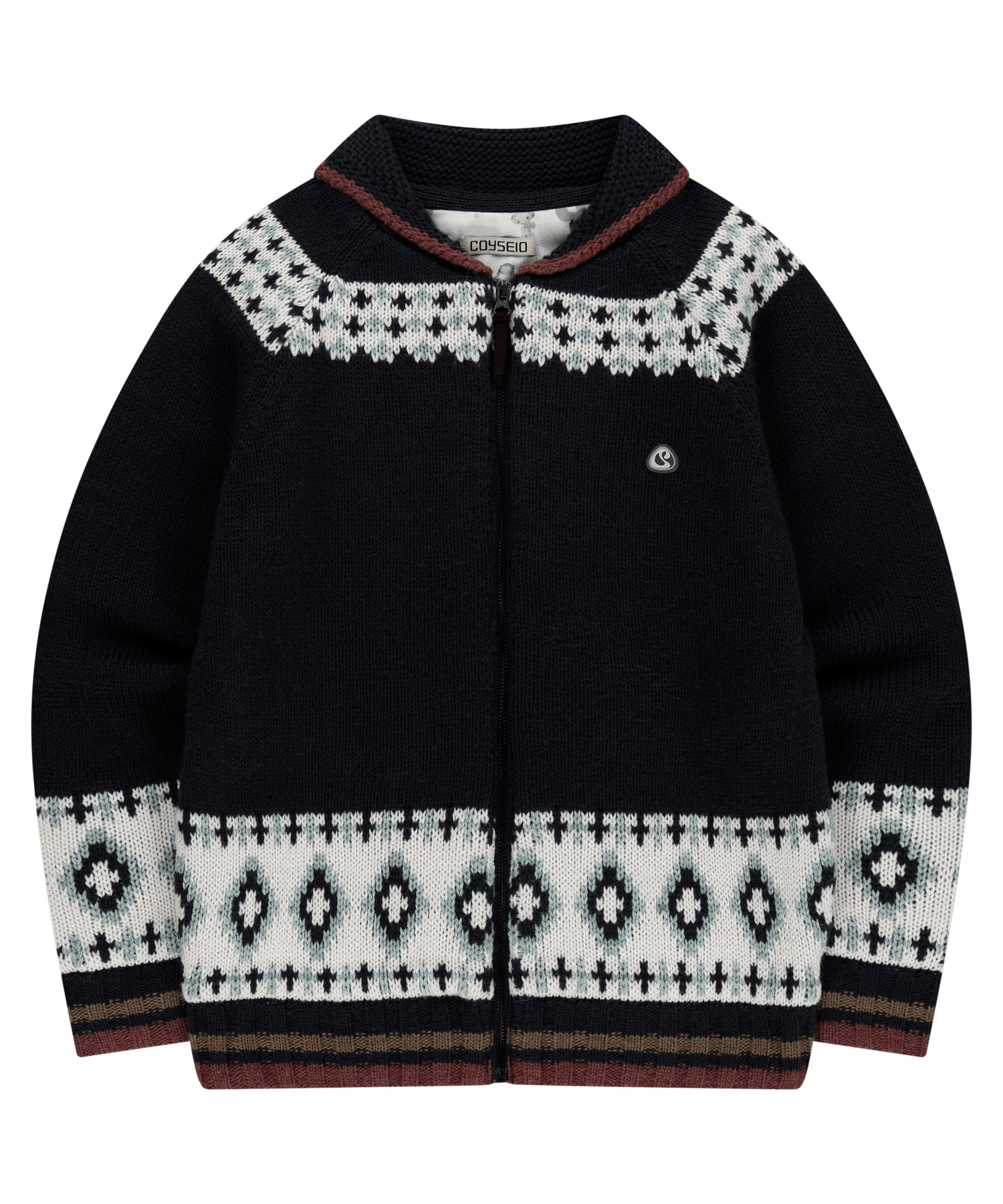 COYSEIO MOSSY COWICHAN KNIT JACKET NAVYMOSSY COWICHAN KNIT JACKET