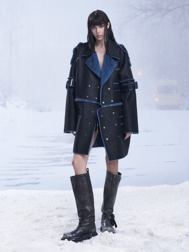24ans Fake Lamb Fur Removable Coat