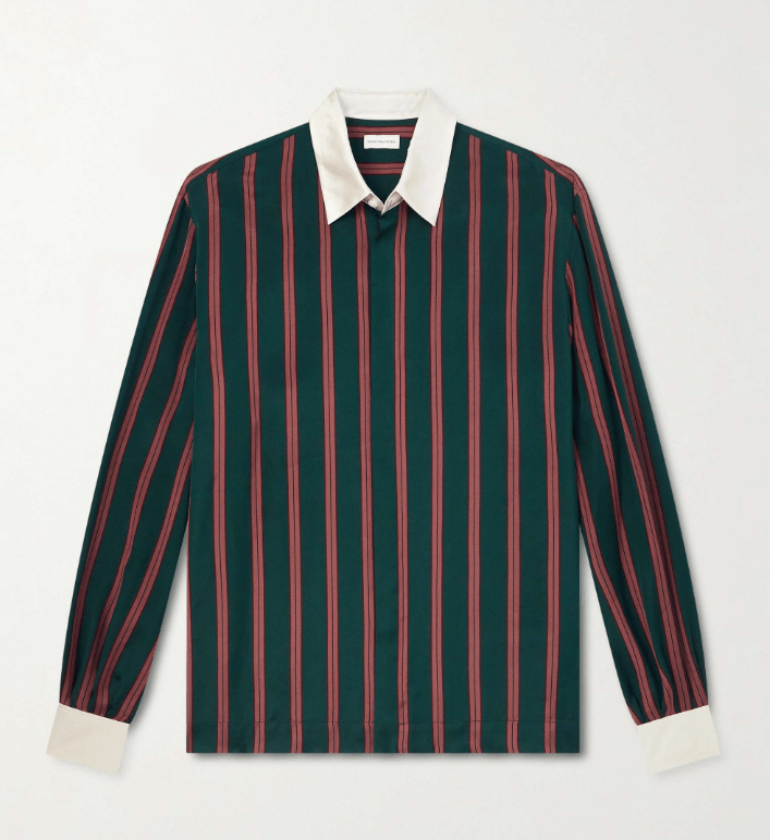 Dries Van Noten ストライプサテンシャツ