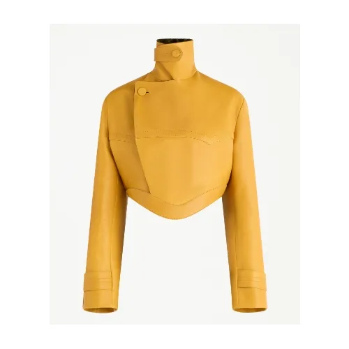 Jean Paul Gaultier Curved Waistband Leather Jacket