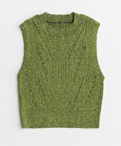 MAISON SPECIAL Curl Yarn Short Length Sleeveless Knit Tops