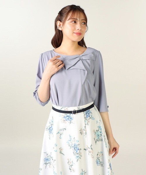 LAISSE PASSE サイドリボンブラウス