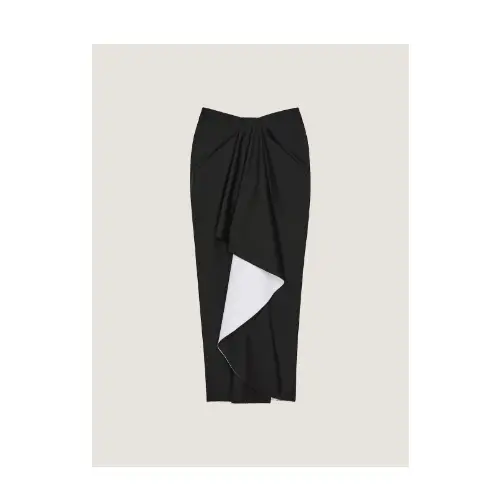 GIVENCHY ボンデッドウール＆モヘア ラップ ミディスカート
