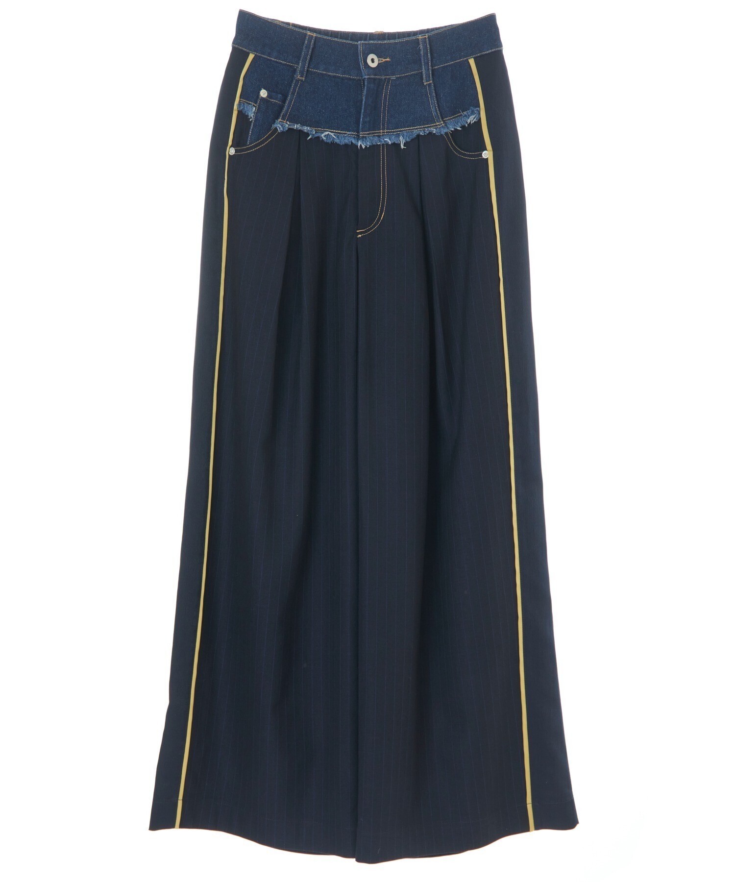 AULA AILA デニムコンビネーションワイドパンツ