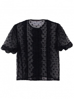 Honey mi Honey dot scallop blouse