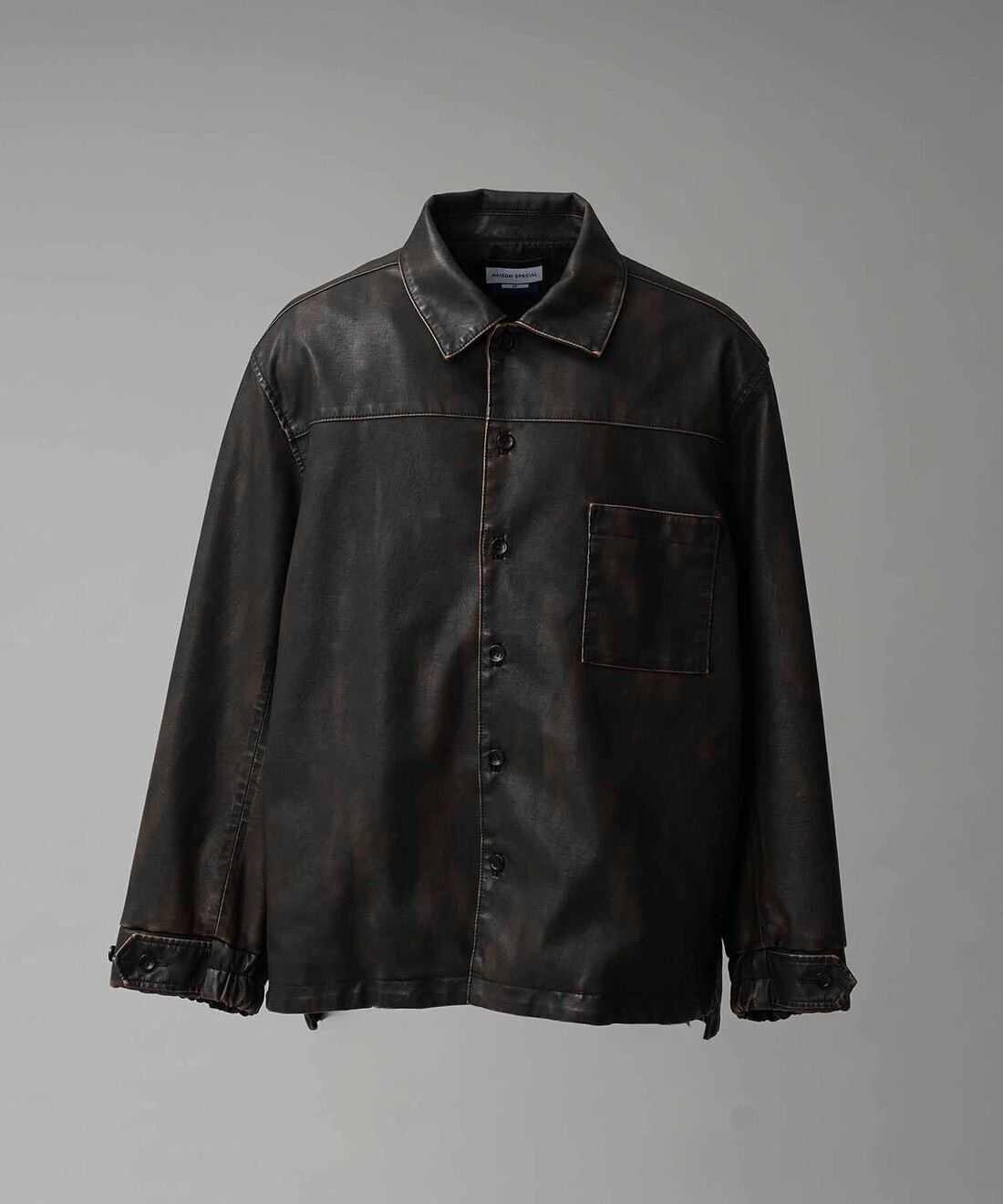 MAISON SPECIAL Artificial Leather Prime-Over Shirt Blouson