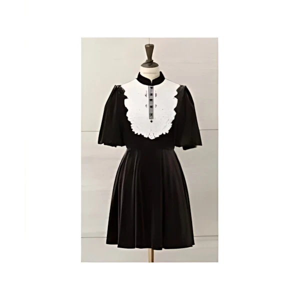 MISTREASS Motifs Lace Velor Mini Dress