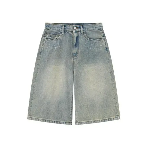 SUPPLIER 【I don't go to the moon】Moon Rhinestone Baggy Denim Shorts
