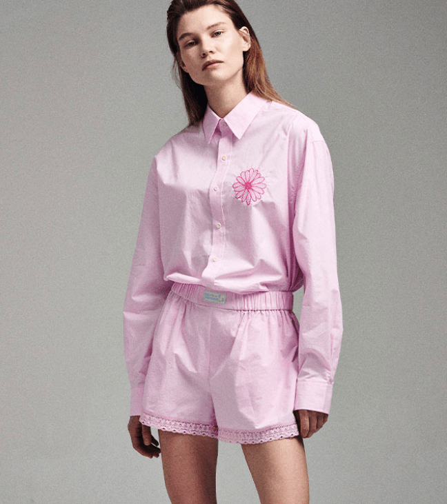 Mardi Mercredi COTTON POPLIN SHIRT_PINK FUCHSIA