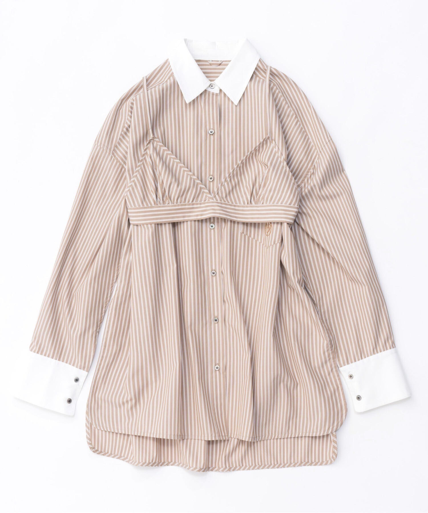 MAISON SPECIAL With Bra Stripe Easy Oversized Shirt