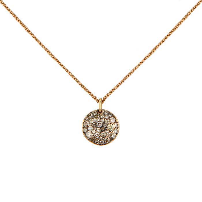 Pomellato Sabbia pendant in pink gold and diamonds
